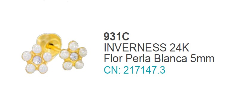 PENDIENTE 931C FLOR PERLA BLANCA 5mm