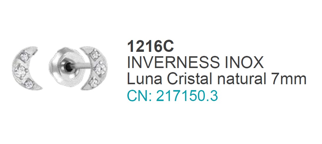 PENDIENTE 1216C LUNA CRISTAL NATURAL 7mm