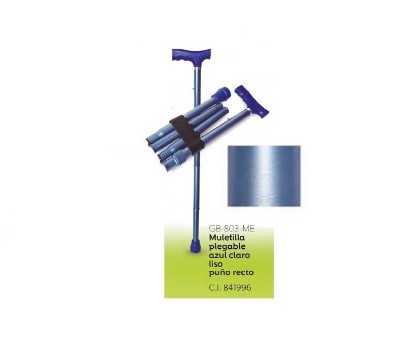 BASTON PLEGLABLE AZUL CLARO LISO PUÑO RE